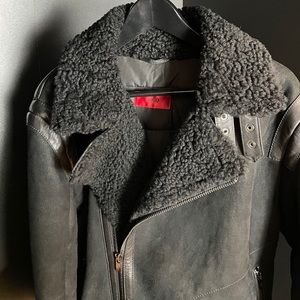 Hugo Boss shearling leather jacket